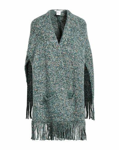 Kangra Woman Cape Green Cotton, Alpaca wool, Polyamide, Polyester Cover