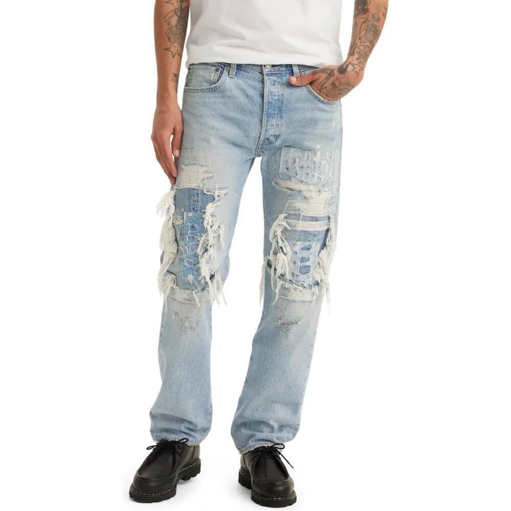 levi's 501® Original Rip & Repair Straight Leg Jeans in Teach Me Dx Cover