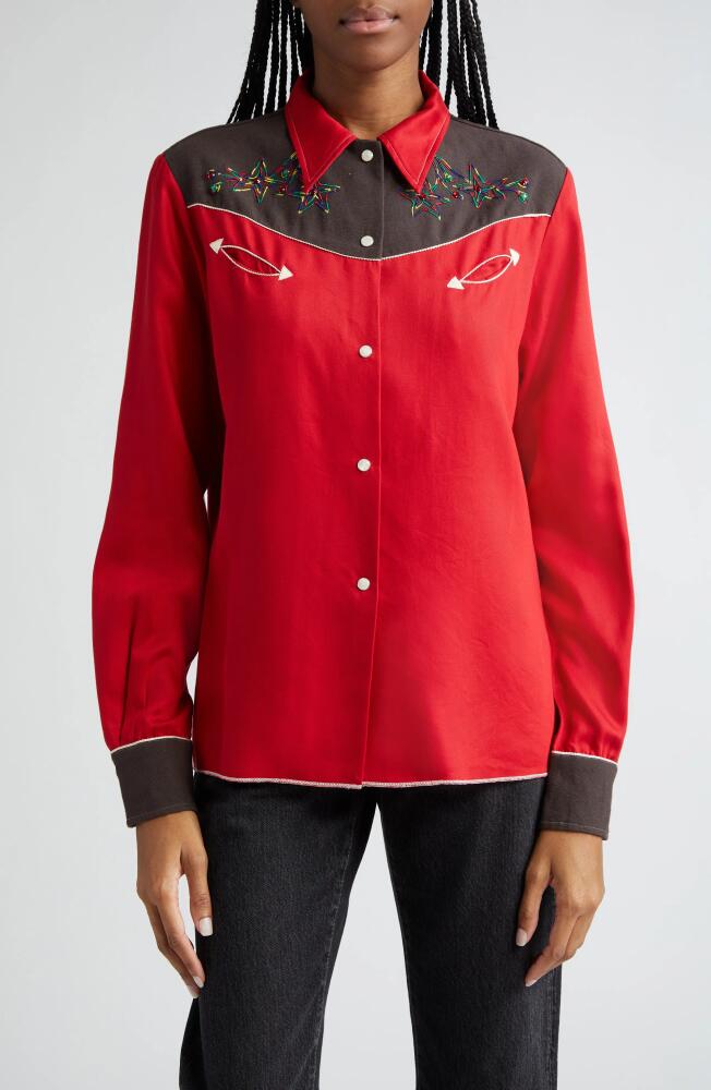 Bode Jumper Western Shirt in Red Cover