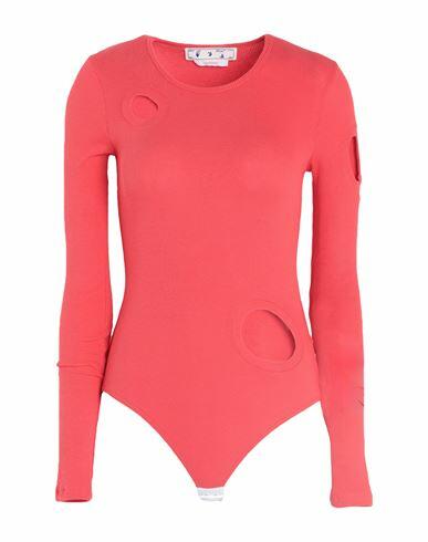 Off-white Woman Bodysuit Red Cotton, Elastane Cover