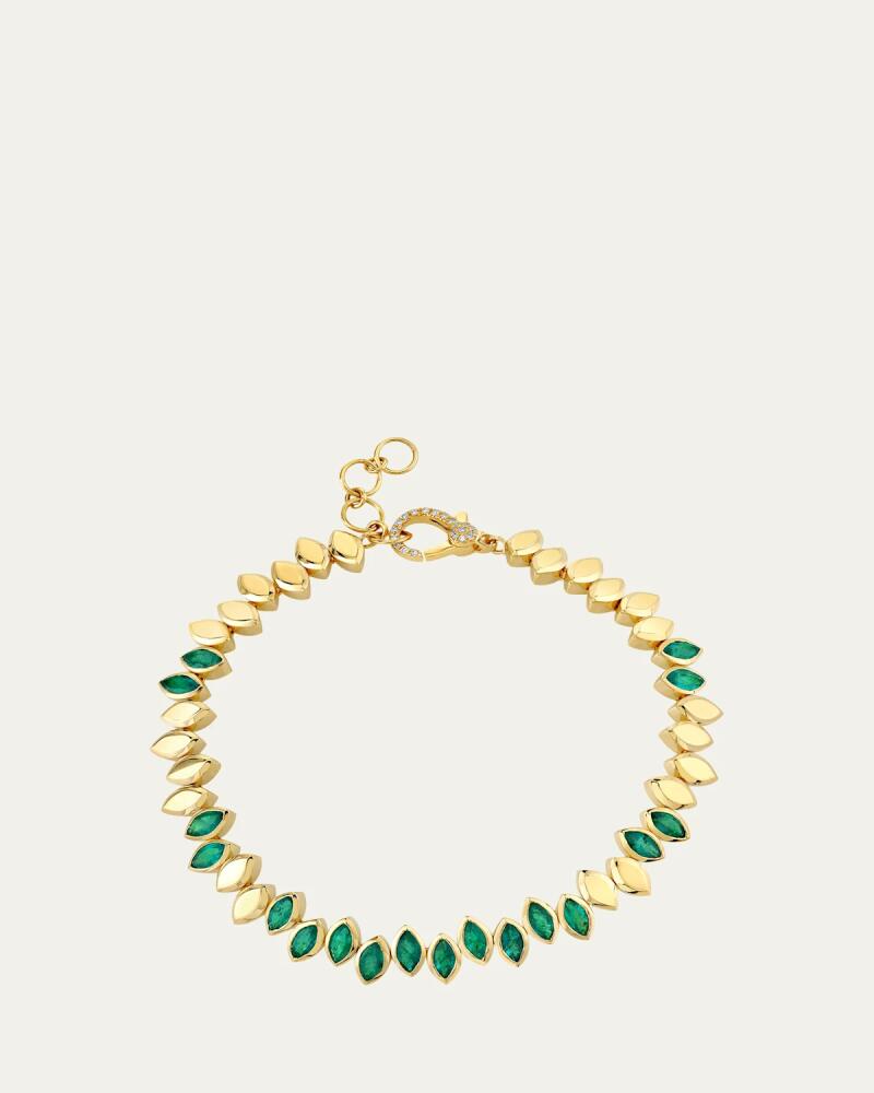 SHAY 18K Yellow Gold Emerald Partial Marquise Bracelet Cover