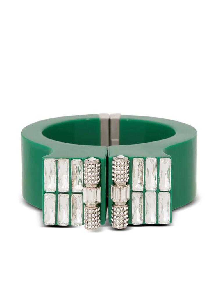 Balmain rhinestone-embellished chunky bracelet - Green Cover