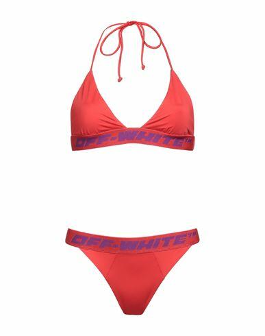 Off-white Woman Bikini Coral Polyester, Elastane Cover