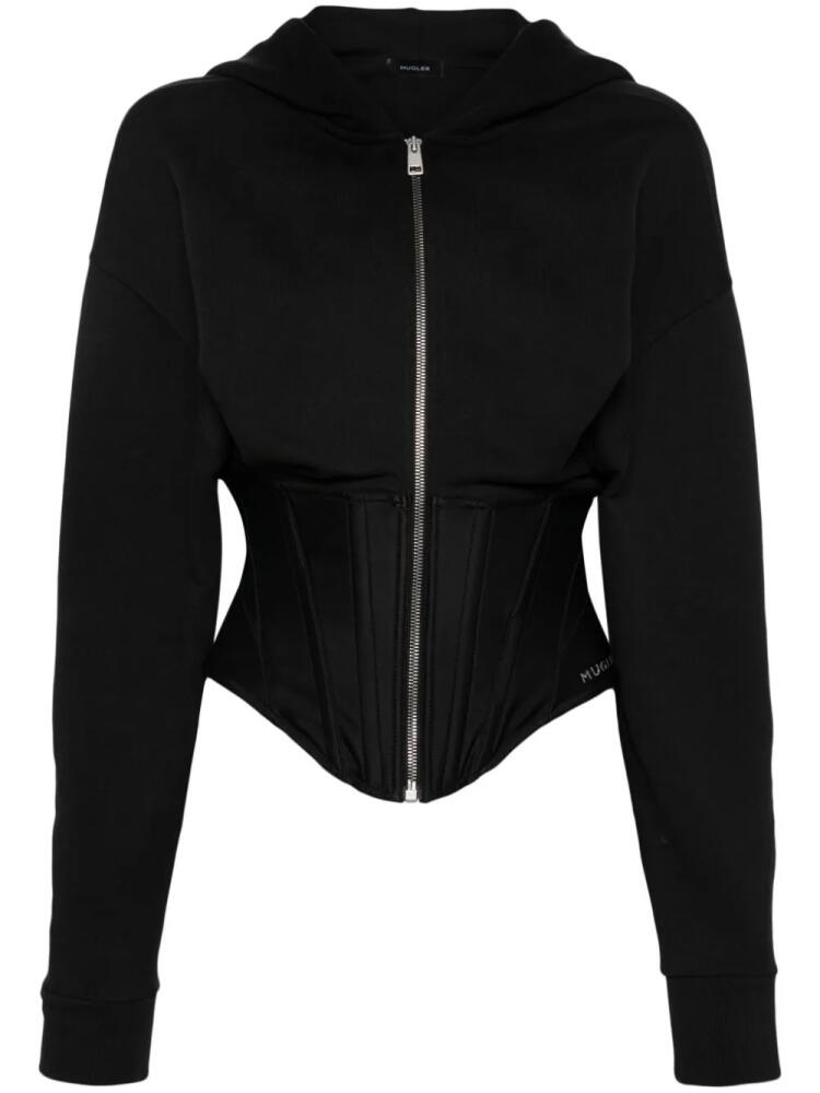 Mugler corset zipped hoodie - Black Cover