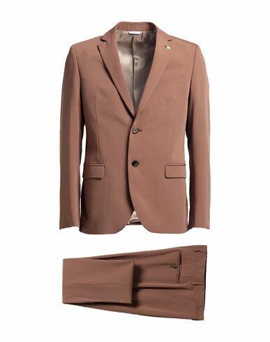 Manuel Ritz Man Suit Brown Polyester, Viscose, Elastane Cover