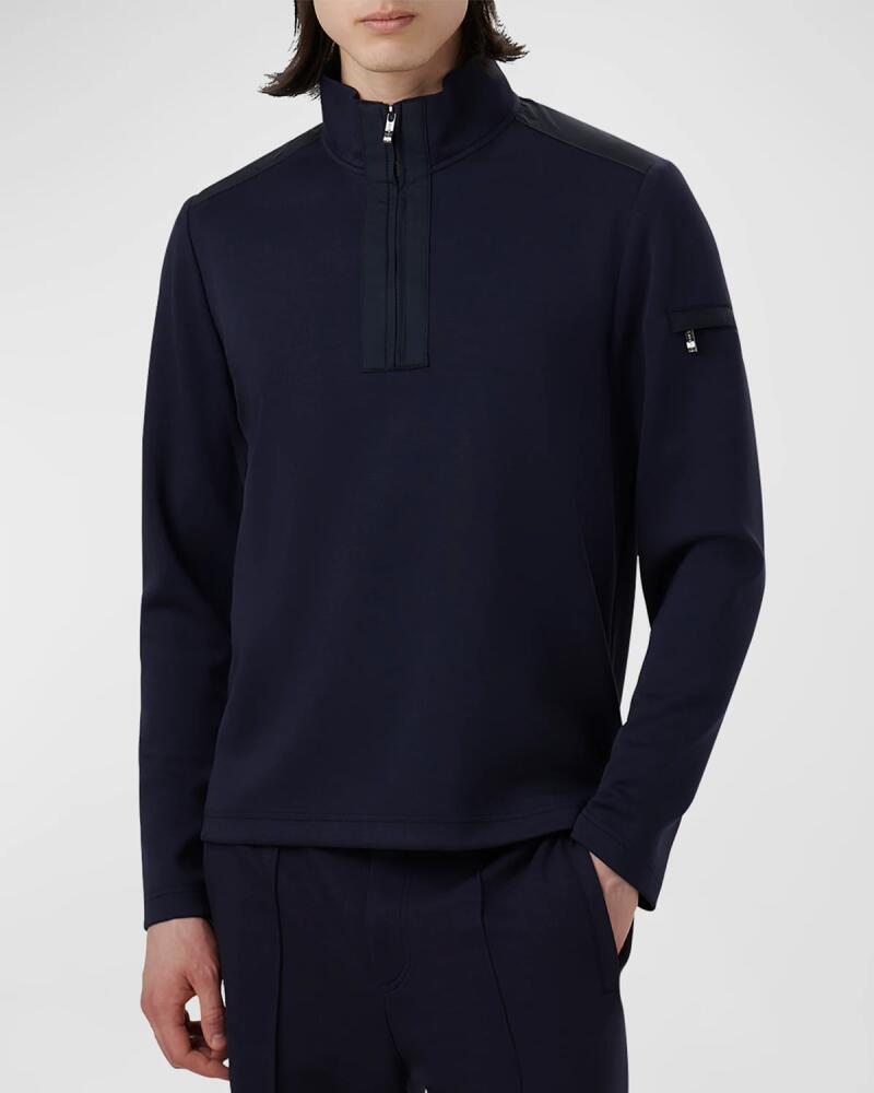 Bugatchi Men's Quarter-Zip Heathered Sweater Cover