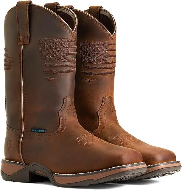 Ariat Anthem Patriot Waterproof Composite Toe Work Boot (Distressed Brown) Women's Shoes Cover