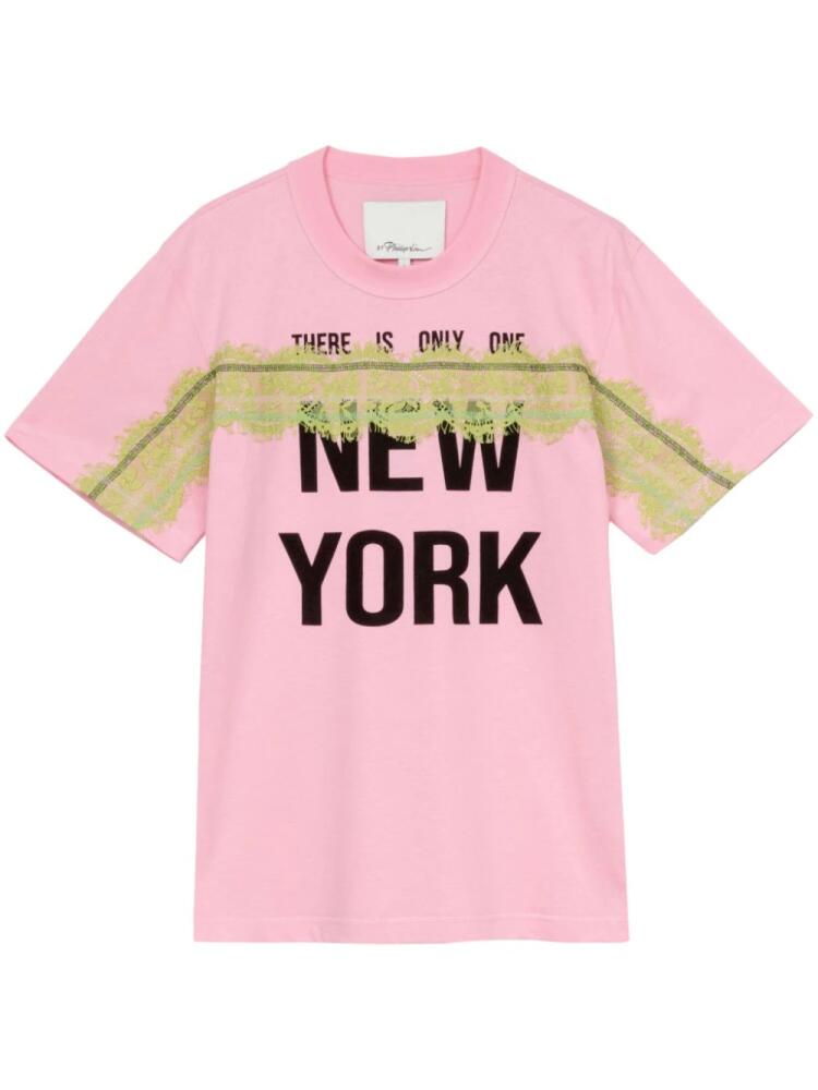 3.1 Phillip Lim There Is Only One NY cotton T-shirt - Pink Cover