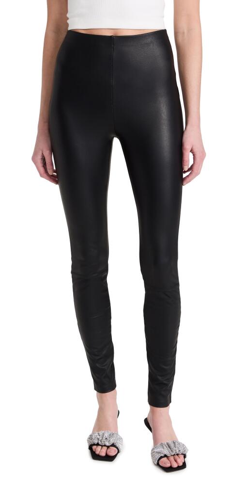 Good American Good Waist Leather Pull On Leggings Black001 Cover