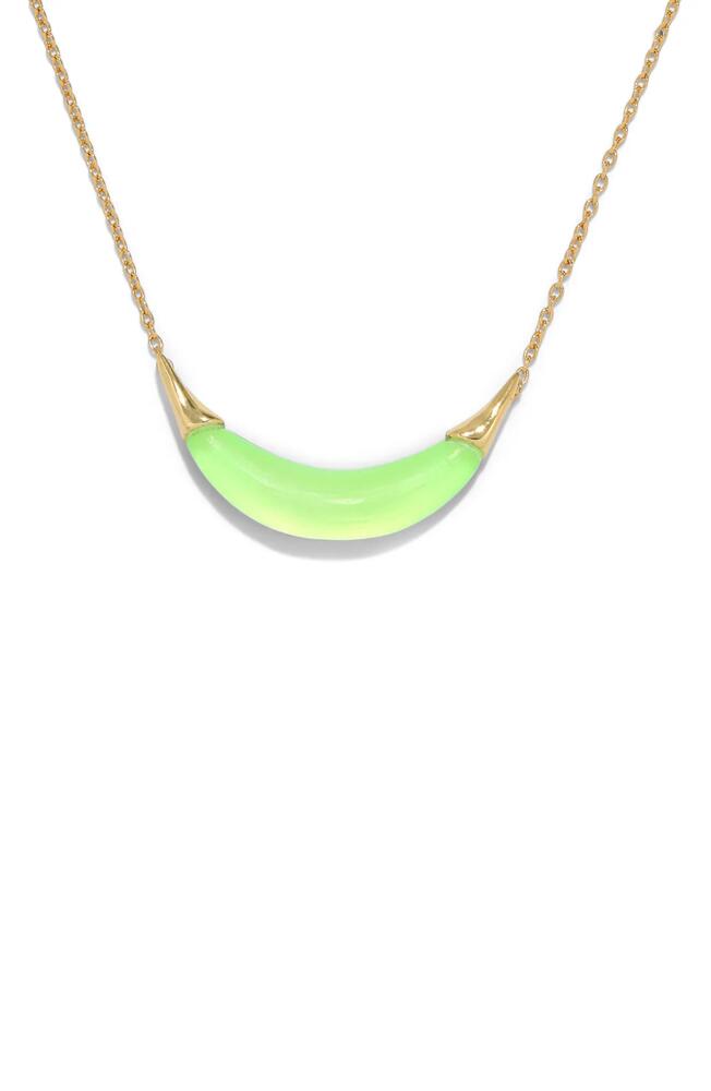 Alexis Bittar Lucite® Crescent Pendant Necklace in Neon Green Cover