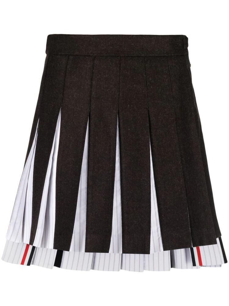 Thom Browne wool-blend pleated skirt - Grey Cover