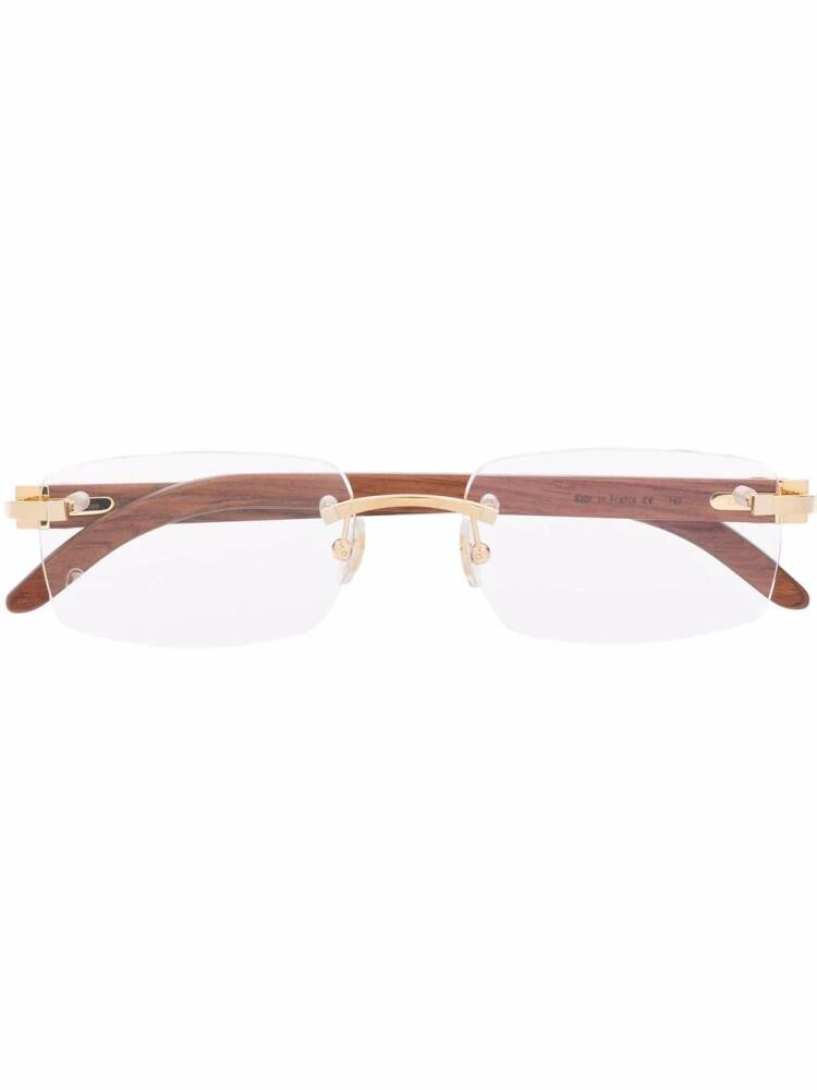 Cartier Eyewear rimless square-frame glasses - Brown Cover