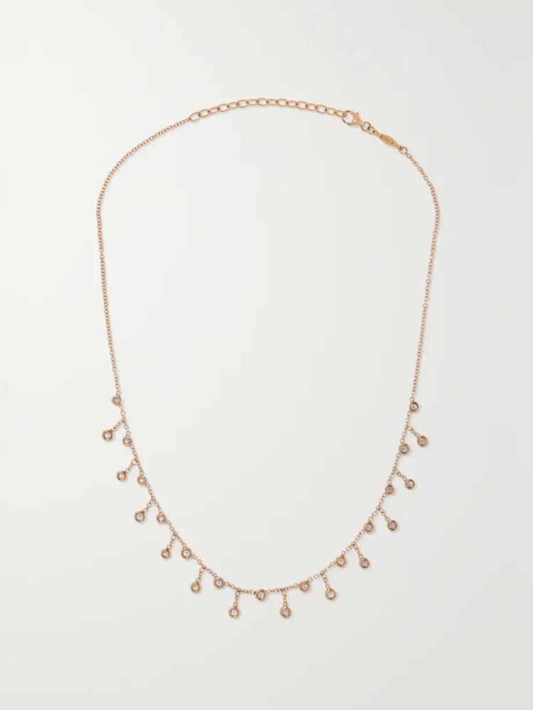 Jacquie Aiche - 14-karat Rose Gold Diamond Necklace - One size Cover