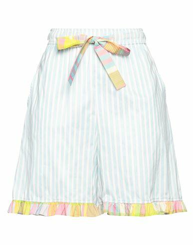 Boutique Moschino Woman Shorts & Bermuda Shorts Sky blue Cotton, Silk Cover