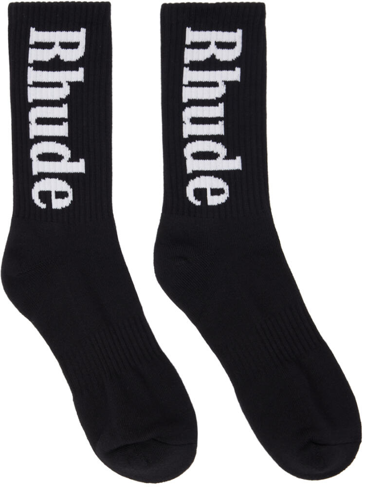 Rhude SSENSE Exclusive Black RH Vertical Socks Cover