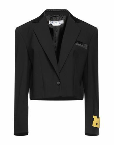 Off-white Woman Blazer Black Polyester, Virgin Wool, Elastane, Silk Cover