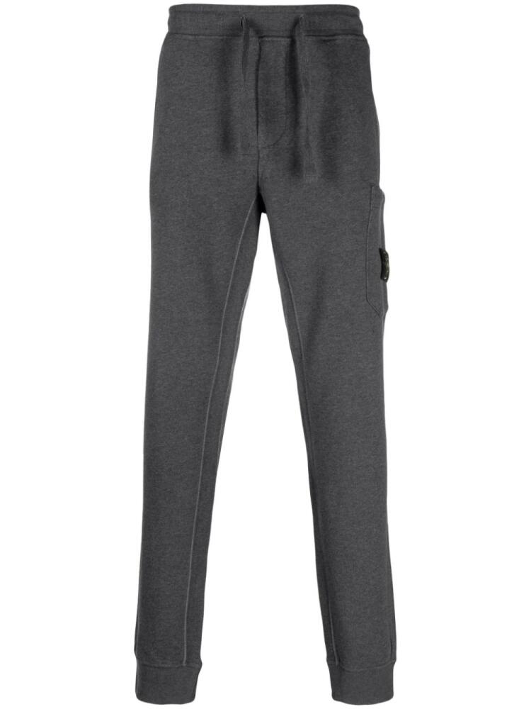 Stone Island Compass-patch cotton track pants - Grey Cover