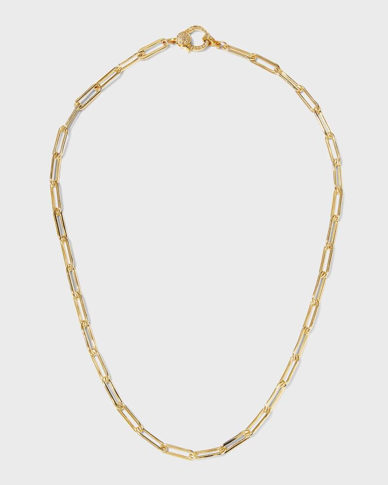 Margo Morrison Gold Filled Paper Clip Chain with Vermeil Diamond Clasp Cover