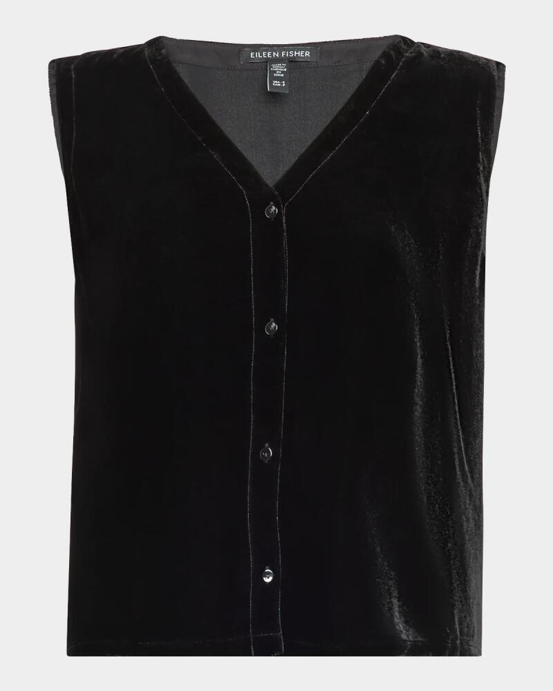 Eileen Fisher Tie-Back Velvet Vest Cover