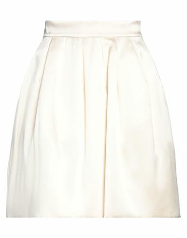 Ermanno Scervino Woman Mini skirt Ivory Silk, Elastane Cover