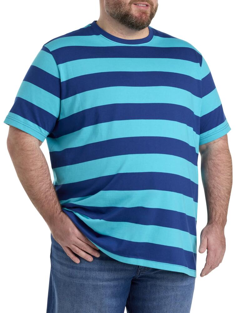 Harbor Bay by DXL Performance Striped T-Shirt in Blue Multi Cover