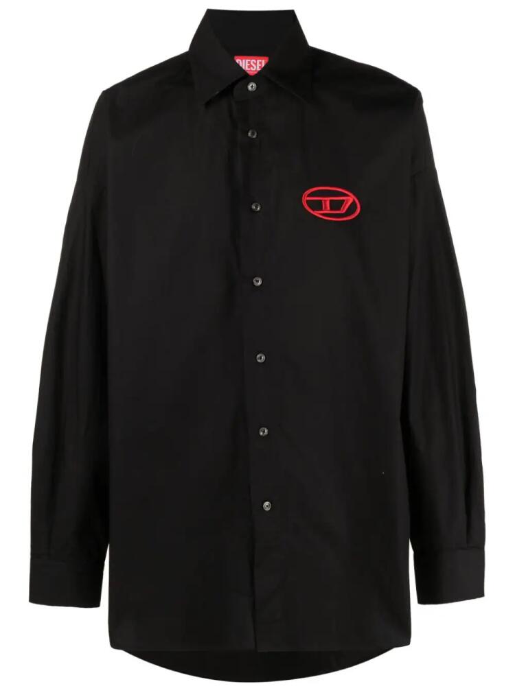 Diesel S-Dou-Plain logo-embroidered shirt - Black Cover