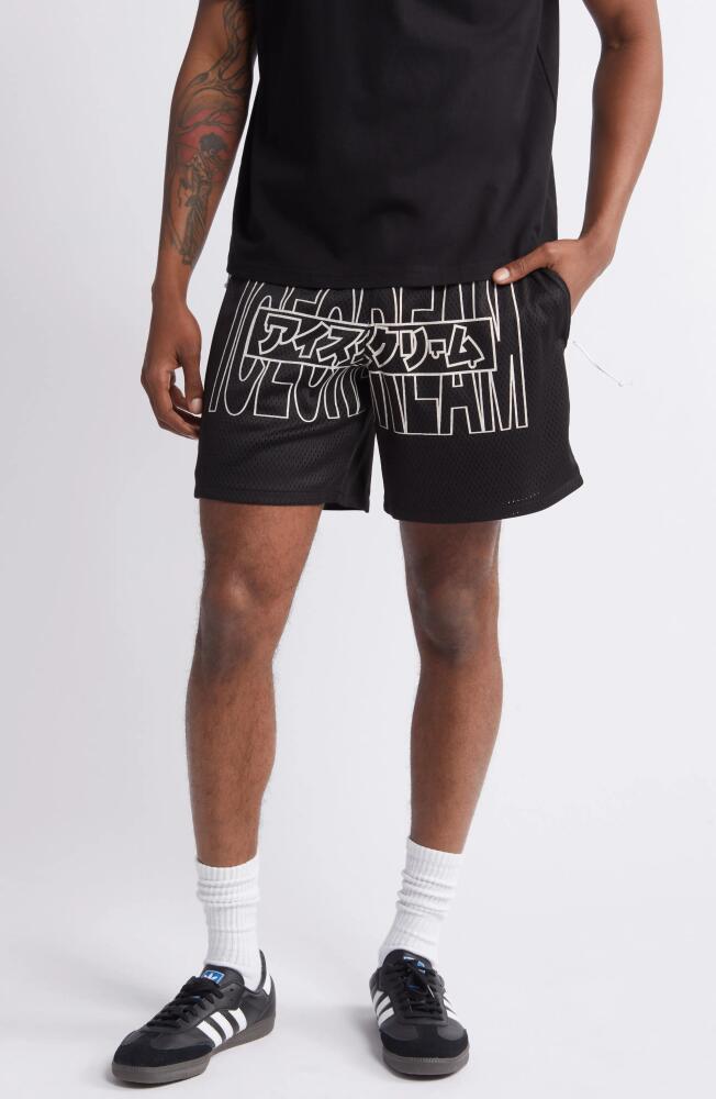 ICECREAM Katakana Reflective Mesh Shorts in Black Cover