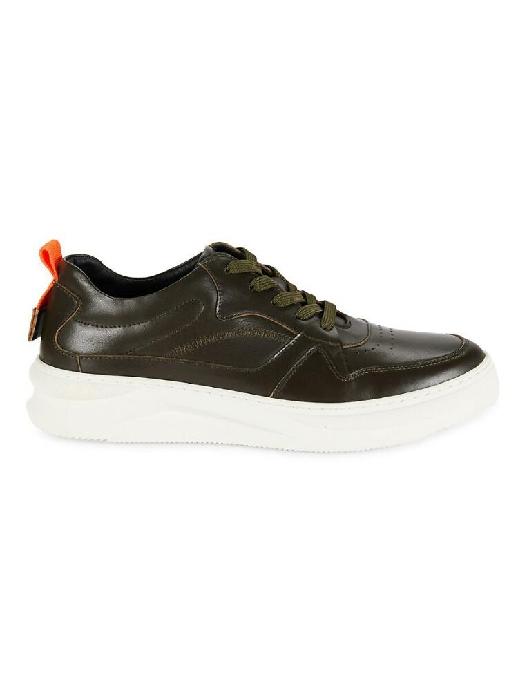 French Connection Men's Zeke Leather Sneakers - Army Cover