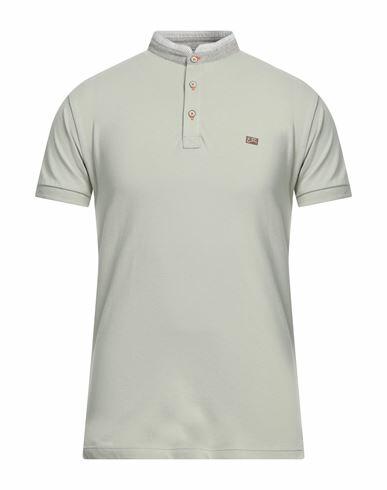 Yes Zee By Essenza Man Polo shirt Light green Cotton, Elastane Cover