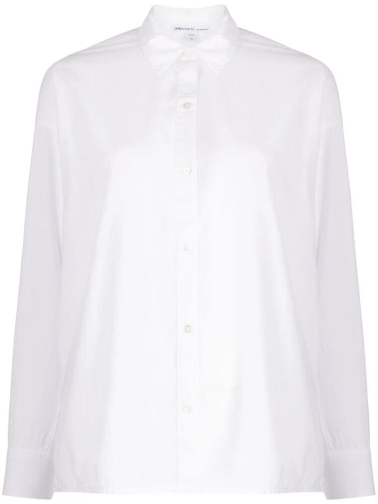 James Perse spread-collar poplin shirt - White Cover