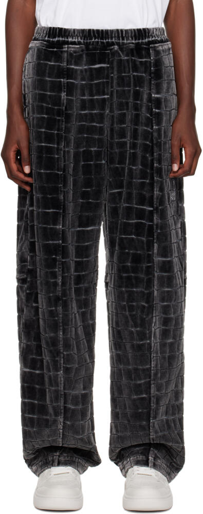 Alexander Wang Gray Crocodile Jacquard Track Pants Cover