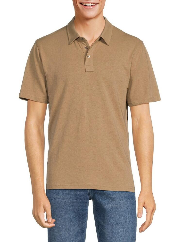 Rails Men's Solid Short Sleeve Polo - Brown Cover