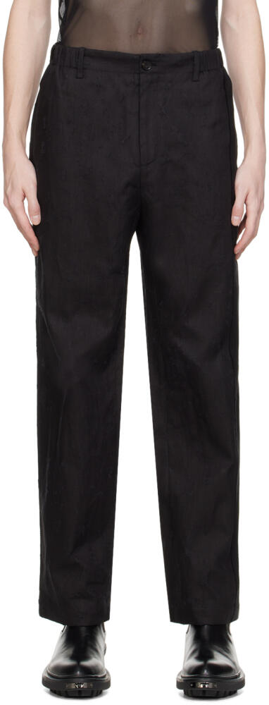 Feng Chen Wang Black Raw Edge Trousers Cover