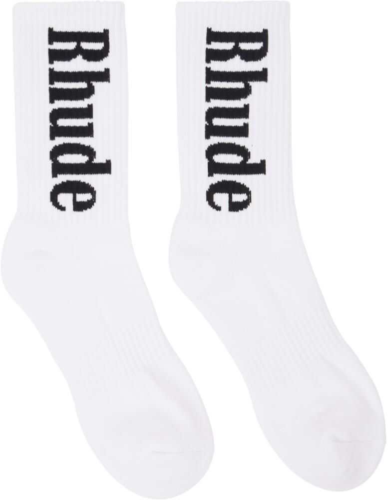 Rhude White RH Vertical Socks Cover