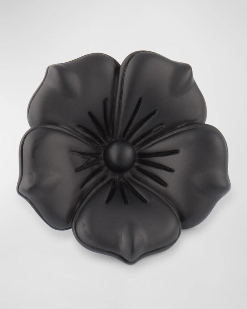 Jan Leslie Men's Matte Black Flower Lapel Pin Cover