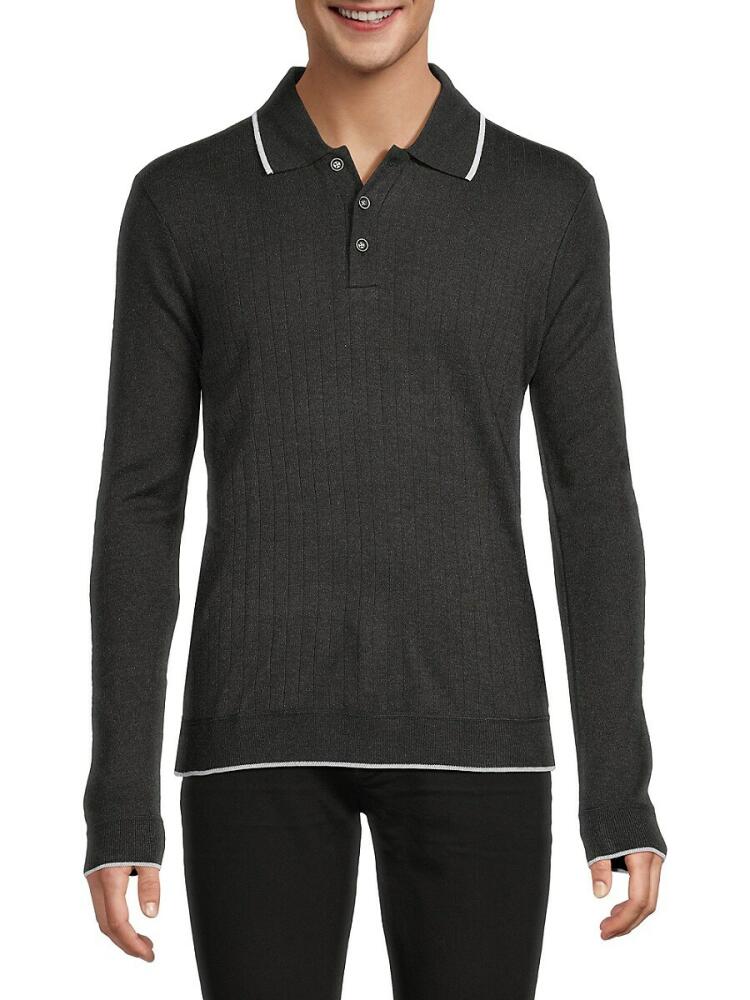 Joe's Jeans Men's Ribbed Polo - Black Cover