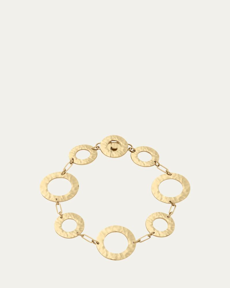 L. Klein Como 18K Yellow Gold Hammered Link Bracelet, 7.5"L Cover