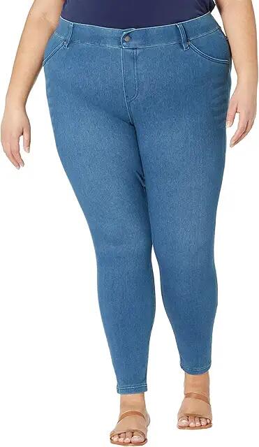 HUE Plus Size High-Waist Ultra Soft Denim Leggings (Windsor Blue Wash) Women's Jeans Cover