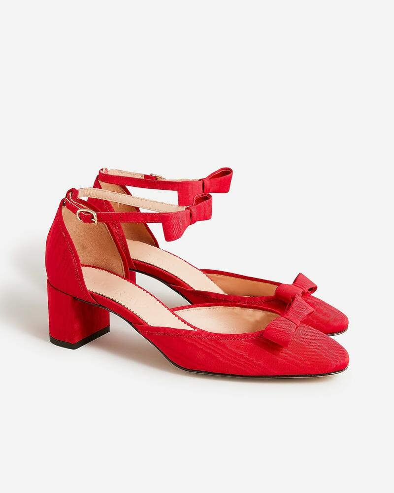 J.Crew Millie bow ankle-strap heels in moiré Cover