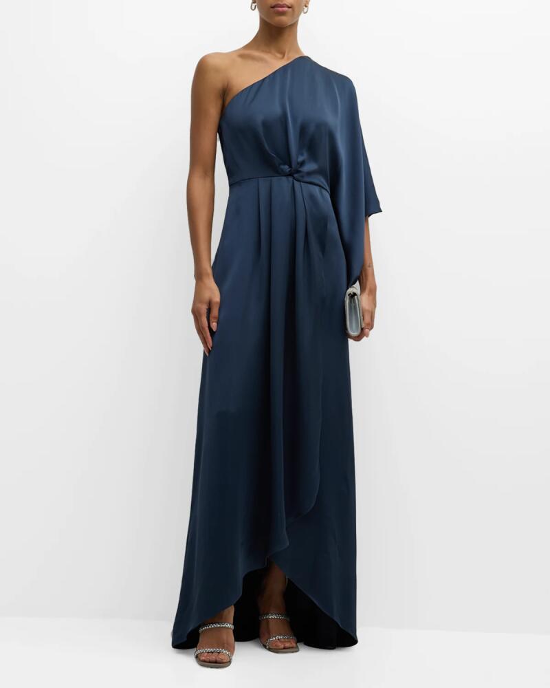 Ramy Brook High-Low One-Shoulder Kimono-Sleeve Gown Cover