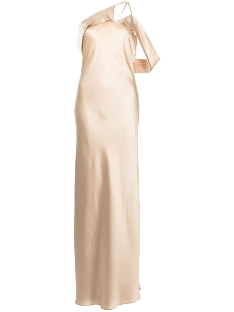 Michelle Mason bias-cut one-shoulder gown - Gold Cover