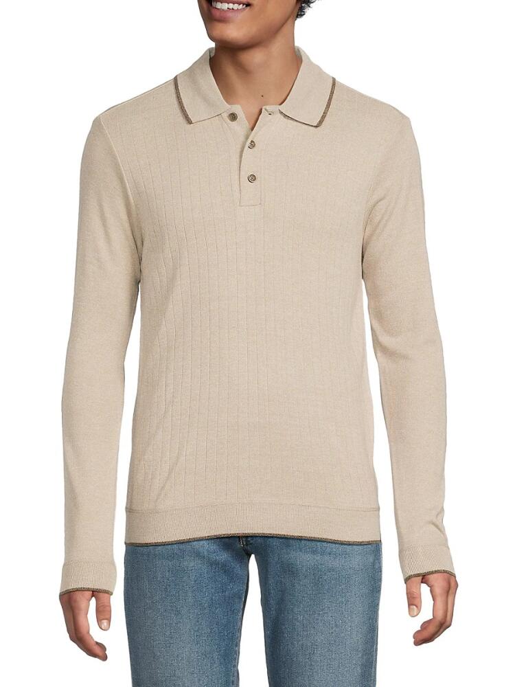 Joe's Jeans Men's Ribbed Polo - Sand Cover