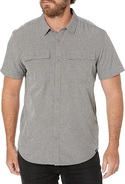 Prana Lost Sol Short Sleeve Shirt Standard Fit (Heather Grey) Men's Clothing Cover