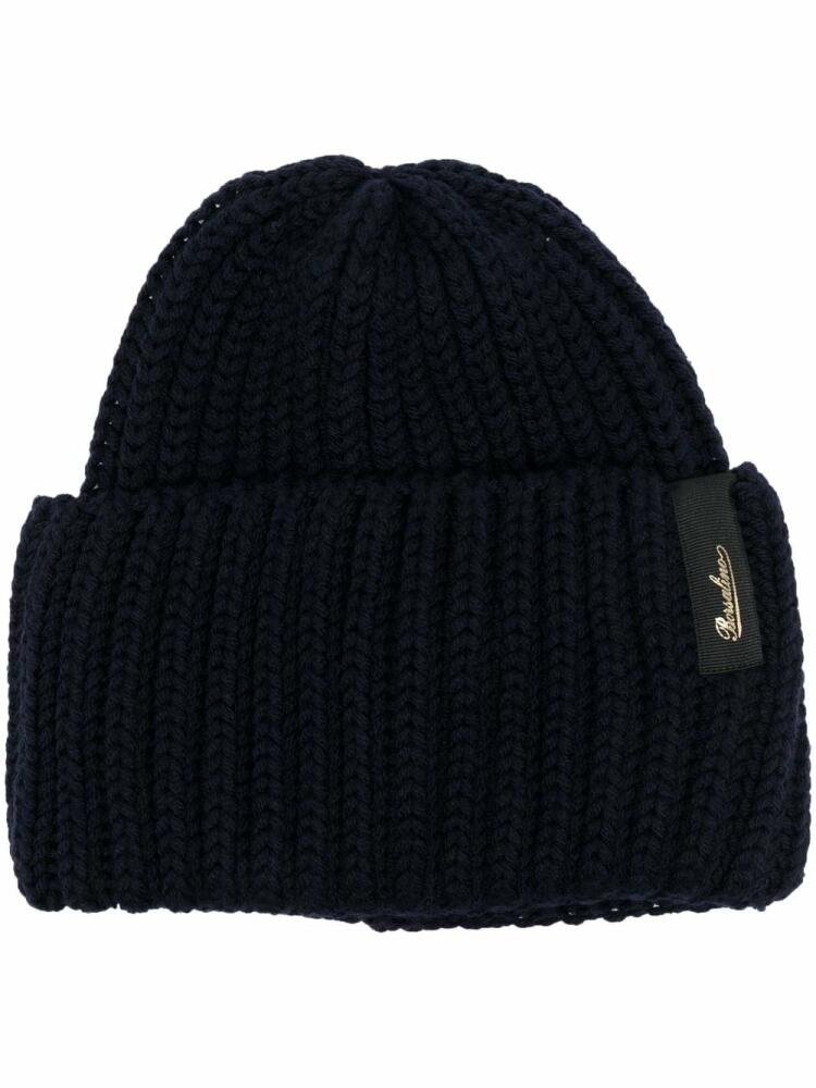 Borsalino Bell ribbed knitted beanie - Blue Cover