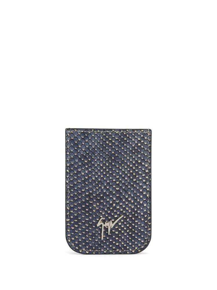 Giuseppe Zanotti Albert leather phone case - Blue Cover