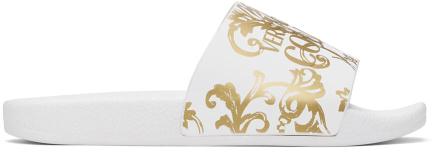 Versace Jeans Couture White Watercolor Couture Slides Cover