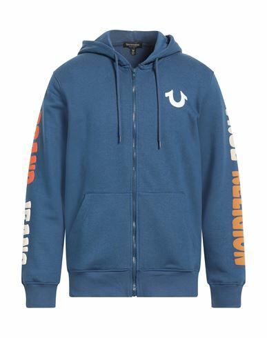 True Religion Man Sweatshirt Blue Polyester, Cotton Cover