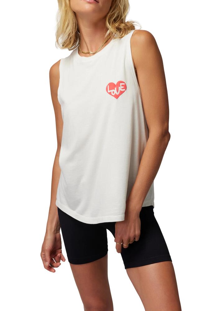 Spiritual Gangster Heart Jade Cotton Blend Muscle Tank in Birch Cover