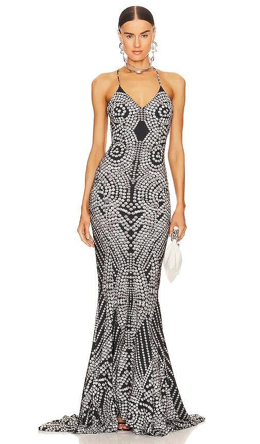 Norma Kamali Low back Slip Mermaid Fishtail Gown in Black Cover