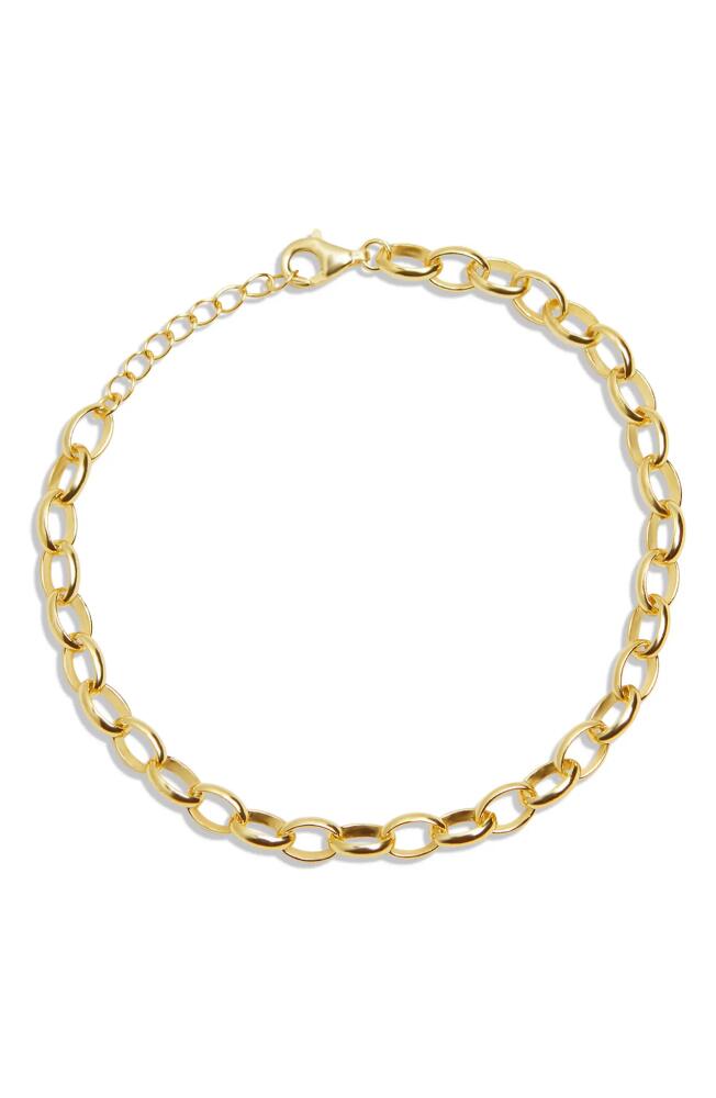 Argento Vivo Sterling Silver Oval Chain Bracelet in Gold Cover